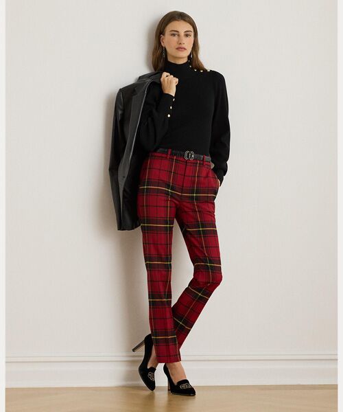 LAUREN RALPH LAUREN/ローレン ラルフ ローレン チェックド プラッド ウールブレンド クロップド パンツ 999マルチカラー 00 LAUREN RALPH LAUREN/ローレン ラルフ ローレン チェックド プラッド ウールブレンド クロップド パンツ 999マルチカラー 00