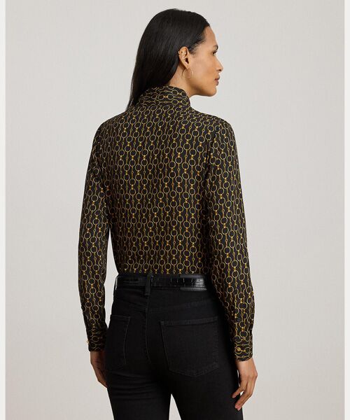 LAUREN RALPH LAUREN / ローレン ラルフ ローレン シャツ・ブラウス | チェーンプリント クレープ タイネック ブラウス | 詳細3