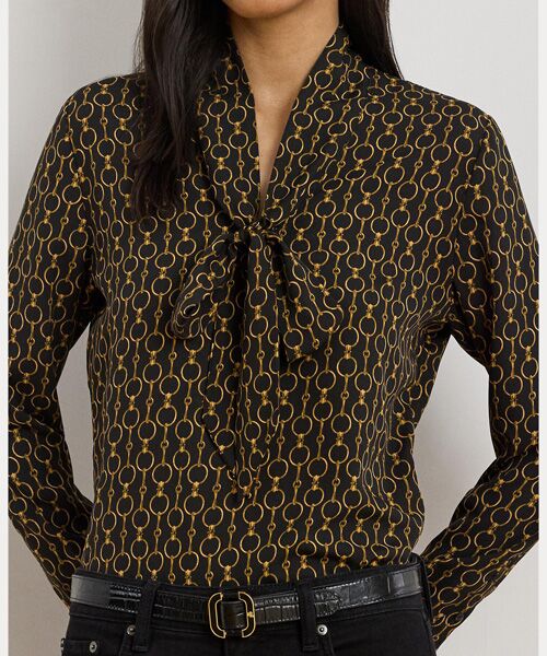 LAUREN RALPH LAUREN / ローレン ラルフ ローレン シャツ・ブラウス | チェーンプリント クレープ タイネック ブラウス | 詳細4