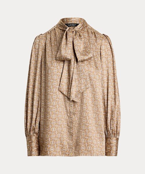 LAUREN RALPH LAUREN / ローレン ラルフ ローレン シャツ・ブラウス | ジオプリント ツイル タイネック ブラウス | 詳細1