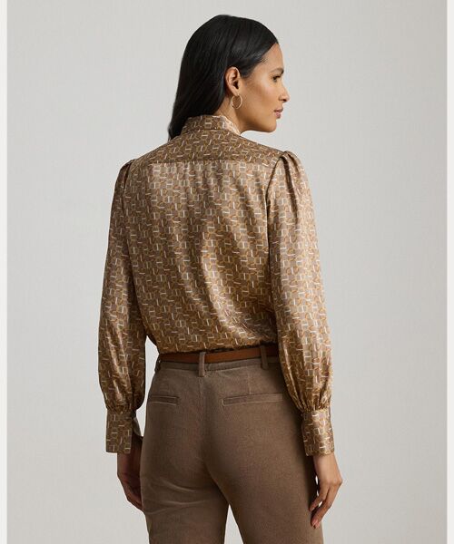 LAUREN RALPH LAUREN / ローレン ラルフ ローレン シャツ・ブラウス | ジオプリント ツイル タイネック ブラウス | 詳細3