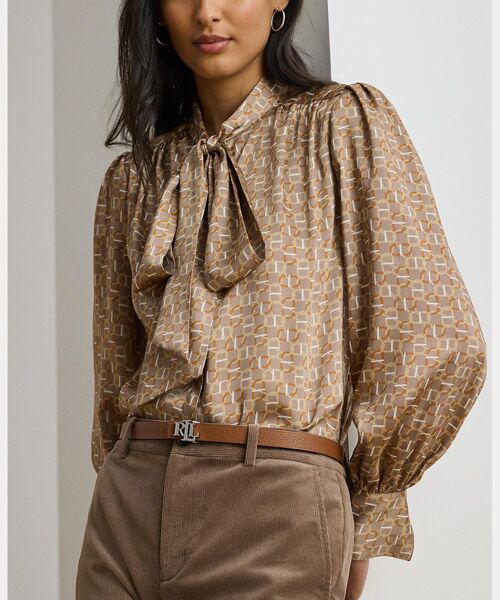 LAUREN RALPH LAUREN / ローレン ラルフ ローレン シャツ・ブラウス | ジオプリント ツイル タイネック ブラウス | 詳細4