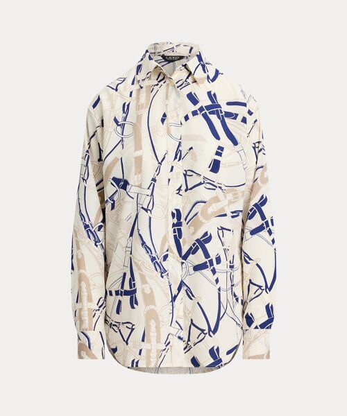 LAUREN RALPH LAUREN / ローレン ラルフ ローレン シャツ・ブラウス | リラックス フィット ベルティングプリント クレープ シャツ | 詳細1