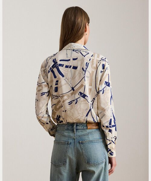 LAUREN RALPH LAUREN / ローレン ラルフ ローレン シャツ・ブラウス | リラックス フィット ベルティングプリント クレープ シャツ | 詳細3