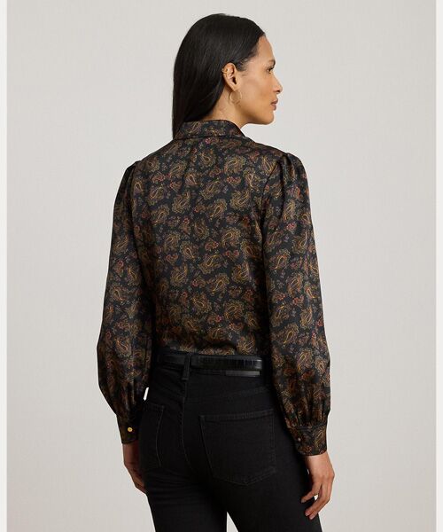 LAUREN RALPH LAUREN / ローレン ラルフ ローレン シャツ・ブラウス | ペイズリー シャルムーズ ブルゾンスリーブ シャツ | 詳細3