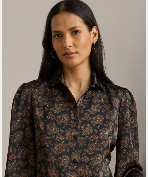 LAUREN RALPH LAUREN / ローレン ラルフ ローレン シャツ・ブラウス | ペイズリー シャルムーズ ブルゾンスリーブ シャツ | 詳細4