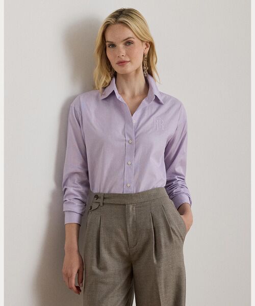LAUREN RALPH LAUREN/ローレン ラルフ ローレン リラックス フィット コットン シャツ 530パープル XXS LAUREN RALPH LAUREN/ローレン ラルフ ローレン リラックス フィット コットン シャツ 530パープル XXS
