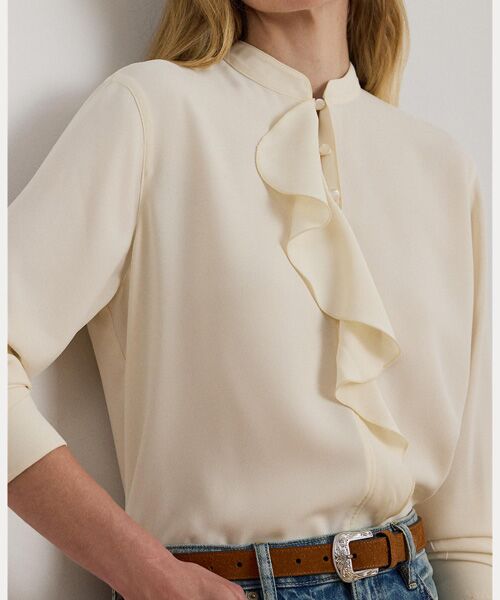 LAUREN RALPH LAUREN / ローレン ラルフ ローレン シャツ・ブラウス | フリルトリムド ジョーゼット チュニック | 詳細4