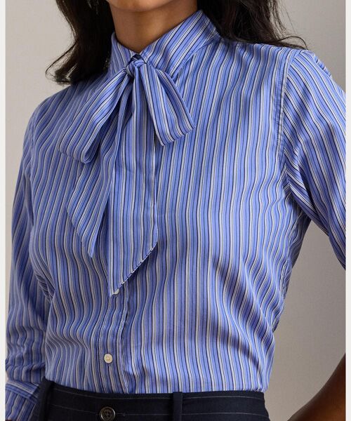 LAUREN RALPH LAUREN / ローレン ラルフ ローレン シャツ・ブラウス | クラシック フィット ストライプド タイネック シャツ | 詳細4