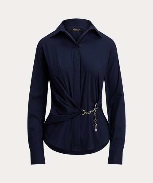LAUREN RALPH LAUREN / ローレン ラルフ ローレン シャツ・ブラウス | チェーントリム ストレッチコットン ブレンド シャツ | 詳細1