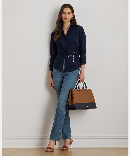 LAUREN RALPH LAUREN / ローレン ラルフ ローレン シャツ・ブラウス | チェーントリム ストレッチコットン ブレンド シャツ | 詳細2
