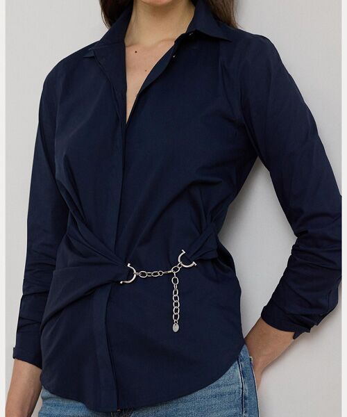 LAUREN RALPH LAUREN / ローレン ラルフ ローレン シャツ・ブラウス | チェーントリム ストレッチコットン ブレンド シャツ | 詳細4