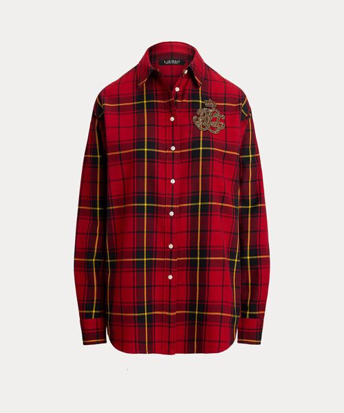 LAUREN RALPH LAUREN / ローレン ラルフ ローレン シャツ・ブラウス | リラックス フィット ビーデッドロゴ チェック シャツ | 詳細1