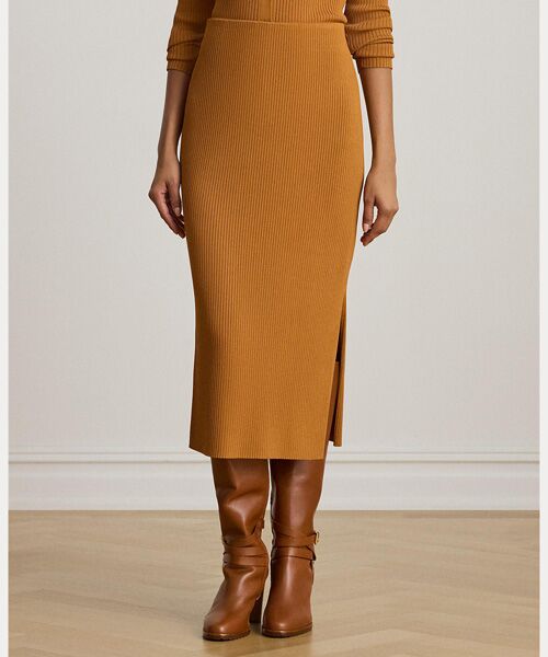 LAUREN RALPH LAUREN / ローレン ラルフ ローレン ロング・マキシ丈スカート | リブニット ペンシル ミディ スカート | 詳細2