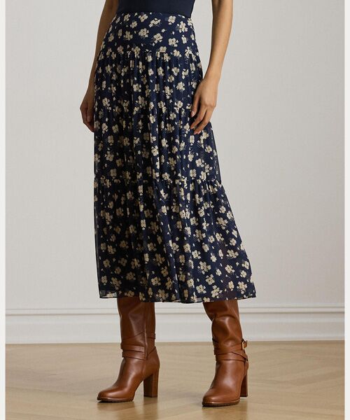 LAUREN RALPH LAUREN / ローレン ラルフ ローレン ロング・マキシ丈スカート | フローラル クリンクル ジョーゼット ティアード スカート | 詳細2
