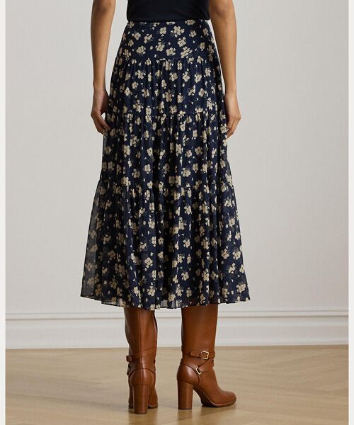 LAUREN RALPH LAUREN / ローレン ラルフ ローレン ロング・マキシ丈スカート | フローラル クリンクル ジョーゼット ティアード スカート | 詳細3