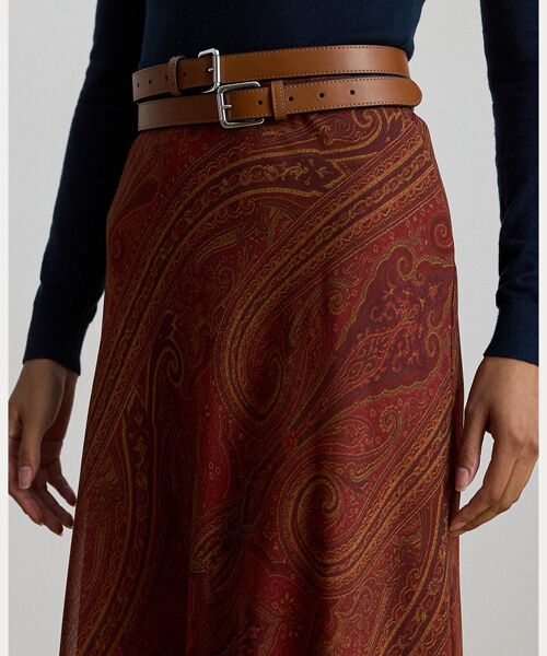 LAUREN RALPH LAUREN / ローレン ラルフ ローレン ミニ・ひざ丈スカート | ペイズリー クリンクル ジョーゼット ミディ スカート | 詳細4