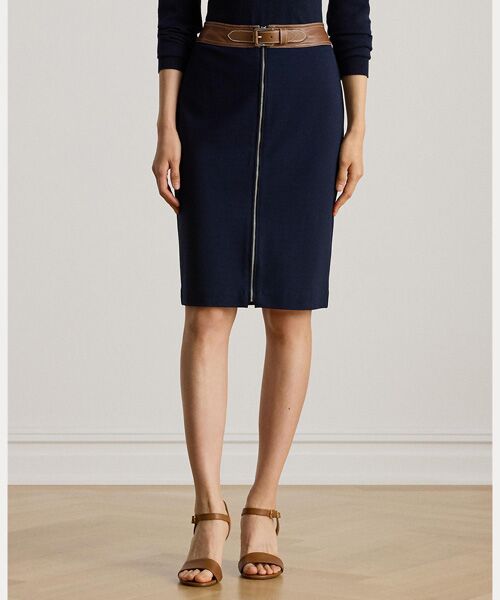 LAUREN RALPH LAUREN / ローレン ラルフ ローレン ミニ・ひざ丈スカート | フェイクレザートリム ポンチ ペンシル スカート | 詳細2
