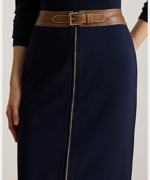 LAUREN RALPH LAUREN / ローレン ラルフ ローレン ミニ・ひざ丈スカート | フェイクレザートリム ポンチ ペンシル スカート | 詳細4
