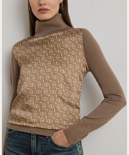 LAUREN RALPH LAUREN / ローレン ラルフ ローレン ニット・セーター | ジオプリント ウールブレンド タートルネック セーター | 詳細4