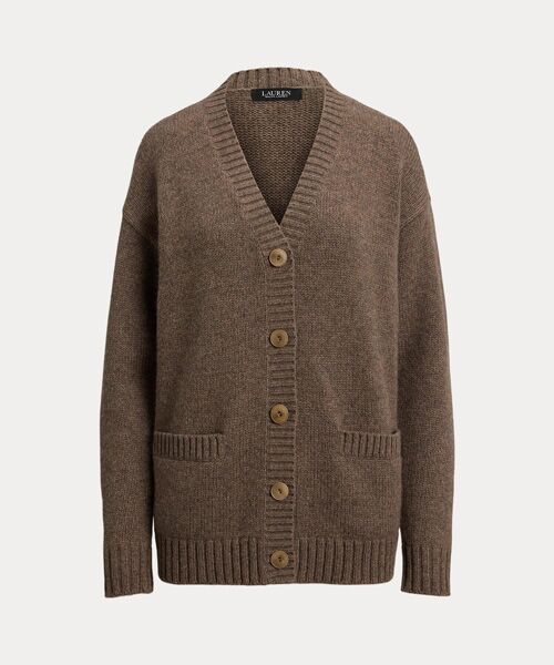 LAUREN RALPH LAUREN / ローレン ラルフ ローレン カーディガン・ボレロ | ウールブレンド Vネック カーディガン | 詳細1