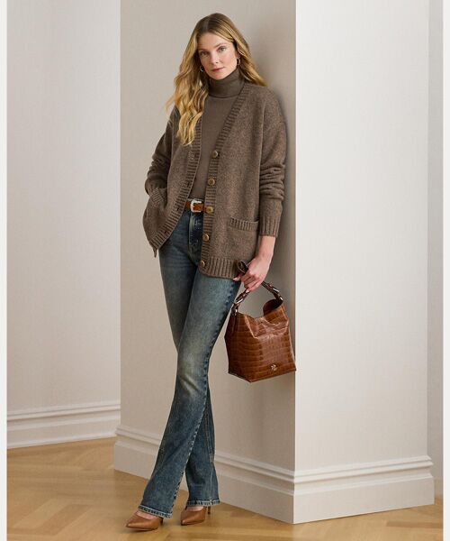 LAUREN RALPH LAUREN / ローレン ラルフ ローレン カーディガン・ボレロ | ウールブレンド Vネック カーディガン | 詳細2