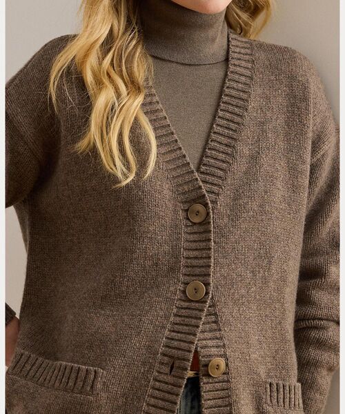 LAUREN RALPH LAUREN / ローレン ラルフ ローレン カーディガン・ボレロ | ウールブレンド Vネック カーディガン | 詳細4