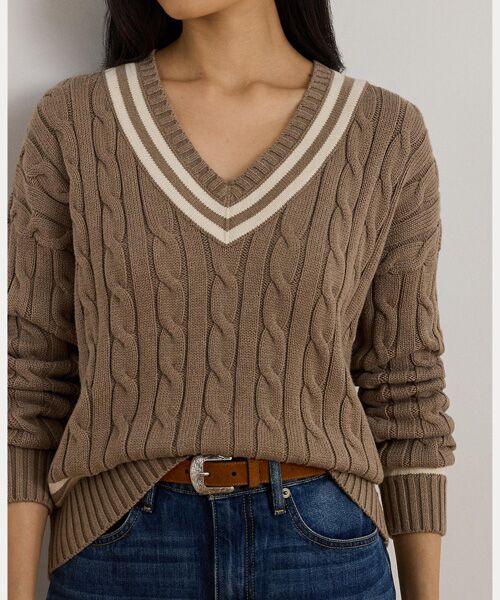 LAUREN RALPH LAUREN / ローレン ラルフ ローレン ニット・セーター | ケーブルニット コットン クリケット セーター | 詳細4