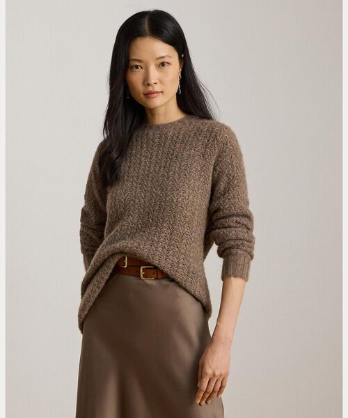 LAUREN RALPH LAUREN/ローレン ラルフ ローレン ヘリンボーン オーバーサイズ セーター 230ブラウン XXS LAUREN RALPH LAUREN/ローレン ラルフ ローレン ヘリンボーン オーバーサイズ セーター 230ブラウン XXS