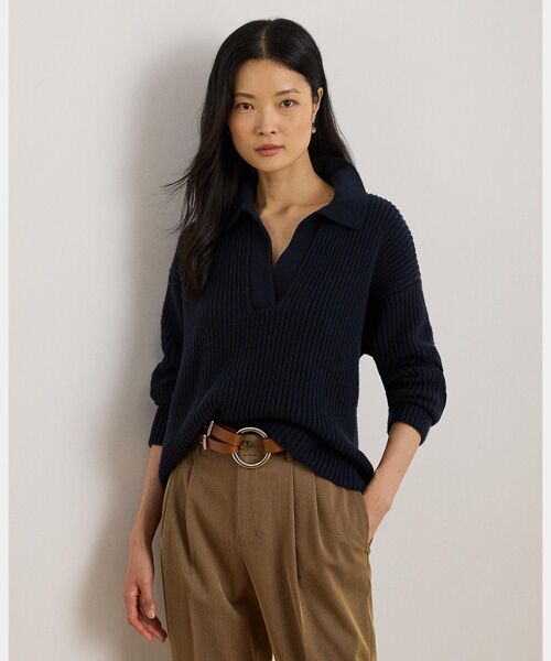 LAUREN RALPH LAUREN/ローレン ラルフ ローレン ウールブレンド ポロ セーター 410ネイビー XS LAUREN RALPH LAUREN/ローレン ラルフ ローレン ウールブレンド ポロ セーター 410ネイビー XS