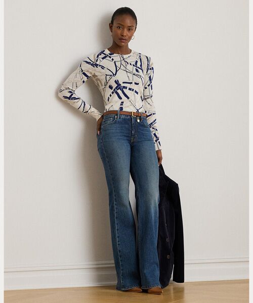 LAUREN RALPH LAUREN / ローレン ラルフ ローレン ニット・セーター | ベルティングプリント コットンブレンド セーター | 詳細2