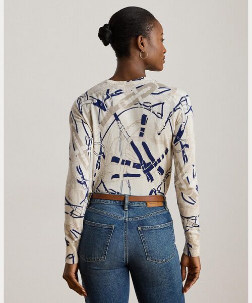 LAUREN RALPH LAUREN / ローレン ラルフ ローレン ニット・セーター | ベルティングプリント コットンブレンド セーター | 詳細3