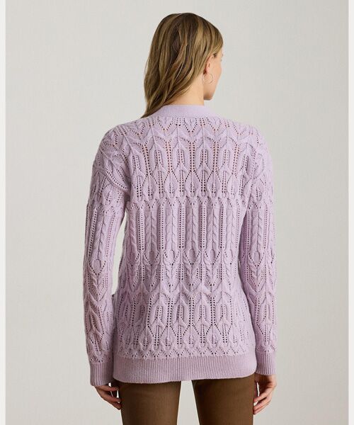 LAUREN RALPH LAUREN / ローレン ラルフ ローレン カーディガン・ボレロ | ポインテール ウールブレンド Vネック カーディガン | 詳細3