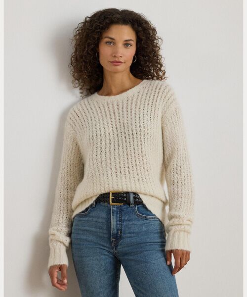 LAUREN RALPH LAUREN/ローレン ラルフ ローレン ヘリンボーン オーバーサイズ セーター 101ナチュラル S LAUREN RALPH LAUREN/ローレン ラルフ ローレン ヘリンボーン オーバーサイズ セーター 101ナチュラル S