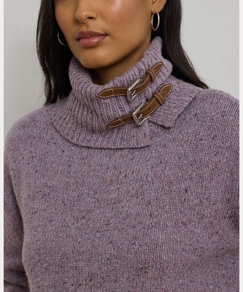 LAUREN RALPH LAUREN / ローレン ラルフ ローレン ニット・セーター | バックルトリム メランジ タートルネック セーター | 詳細4