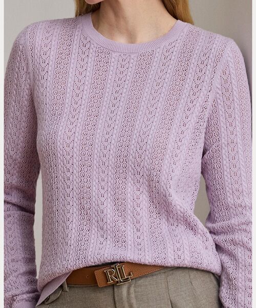 LAUREN RALPH LAUREN / ローレン ラルフ ローレン ニット・セーター | ポインテールニット コットンブレンド セーター | 詳細4