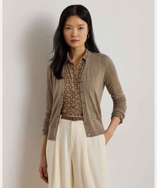 LAUREN RALPH LAUREN/ローレン ラルフ ローレン コットンモダール カーディガン セーター 250ブラウン XS LAUREN RALPH LAUREN/ローレン ラルフ ローレン コットンモダール カーディガン セーター 250ブラウン XS