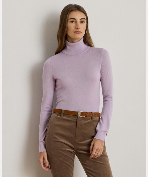 LAUREN RALPH LAUREN/ローレン ラルフ ローレン シルクブレンド タートルネック セーター 500パープル M LAUREN RALPH LAUREN/ローレン ラルフ ローレン シルクブレンド タートルネック セーター 500パープル M