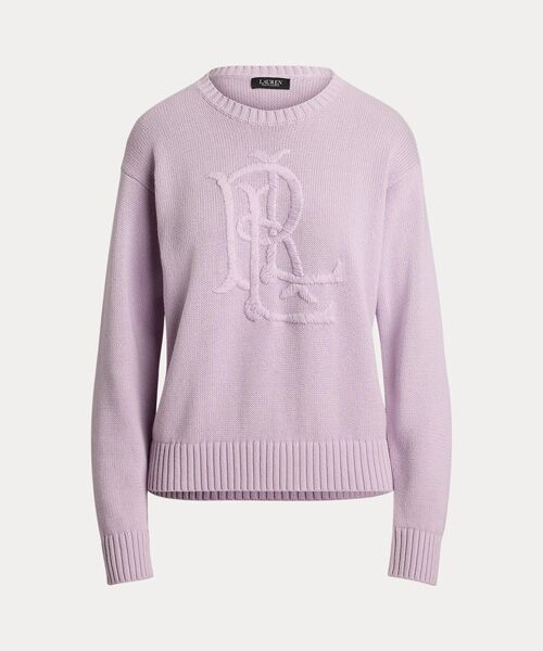 LAUREN RALPH LAUREN / ローレン ラルフ ローレン ニット・セーター | エンブロイダリーロゴ コームド コットン セーター | 詳細1