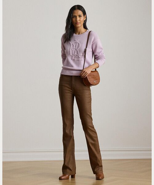 LAUREN RALPH LAUREN / ローレン ラルフ ローレン ニット・セーター | エンブロイダリーロゴ コームド コットン セーター | 詳細2