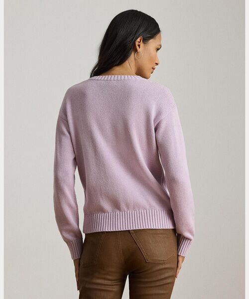 LAUREN RALPH LAUREN / ローレン ラルフ ローレン ニット・セーター | エンブロイダリーロゴ コームド コットン セーター | 詳細3