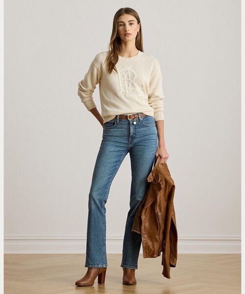 LAUREN RALPH LAUREN / ローレン ラルフ ローレン ニット・セーター | エンブロイダリーロゴ コームド コットン セーター | 詳細2