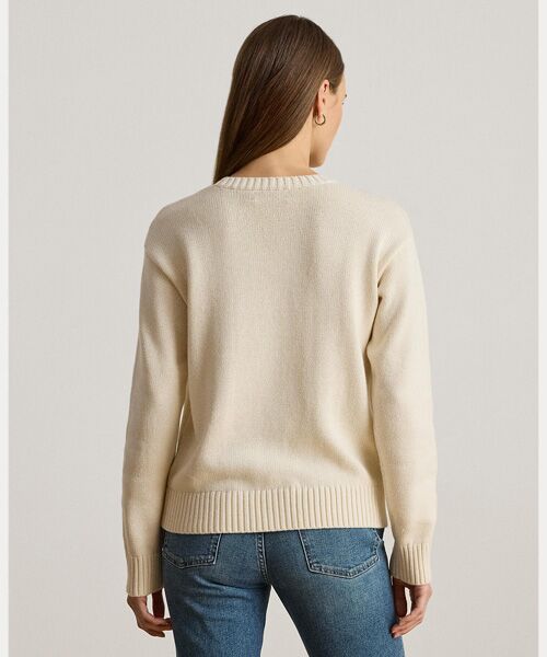LAUREN RALPH LAUREN / ローレン ラルフ ローレン ニット・セーター | エンブロイダリーロゴ コームド コットン セーター | 詳細3