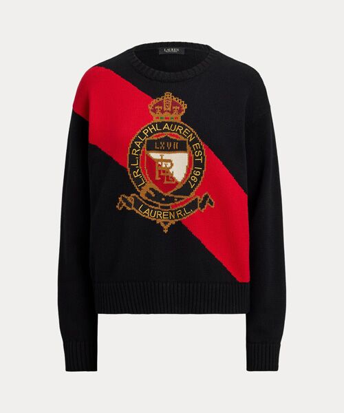 LAUREN RALPH LAUREN / ローレン ラルフ ローレン ニット・セーター | カラーブロック クレスト コットン セーター | 詳細1