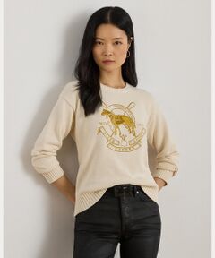 LAUREN RALPH LAUREN / ローレン ラルフ ローレン ニット・セーター | エンブロイダリー コットン クルーネック セーター