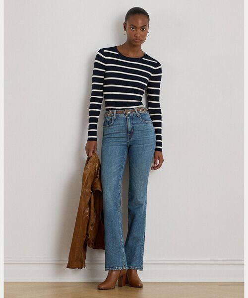 LAUREN RALPH LAUREN / ローレン ラルフ ローレン ニット・セーター | ストライプド リブニット クルーネック セーター | 詳細2