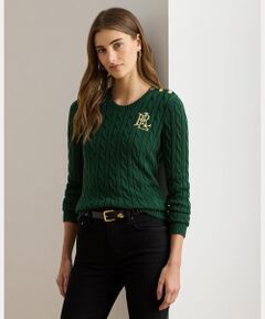 LAUREN RALPH LAUREN / ローレン ラルフ ローレン ニット・セーター | ボタントリム ケーブルニット コットン セーター