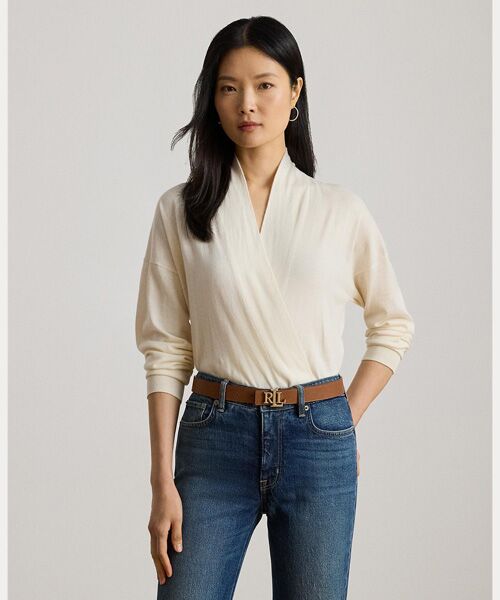 LAUREN RALPH LAUREN/ローレン ラルフ ローレン コットンモダール サープリス セーター 101ナチュラル M LAUREN RALPH LAUREN/ローレン ラルフ ローレン コットンモダール サープリス セーター 101ナチュラル M