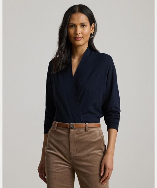 LAUREN RALPH LAUREN/ローレン ラルフ ローレン コットンモダール サープリス セーター 410ネイビー M LAUREN RALPH LAUREN/ローレン ラルフ ローレン コットンモダール サープリス セーター 410ネイビー M