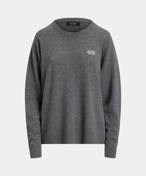 LAUREN RALPH LAUREN / ローレン ラルフ ローレン ニット・セーター | エンブロイダリー カシミヤ クルーネック セーター | 詳細1